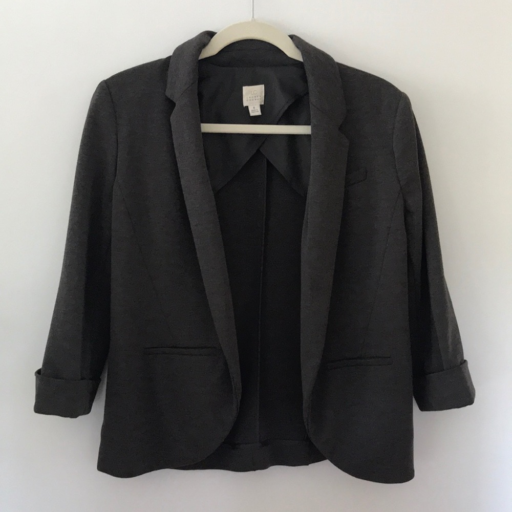 Grey knit blazer